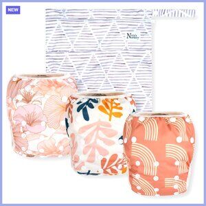 Reusable Swim Diapers with Wet Bag, Athletic Wicking Jersey, Adjustable One Size